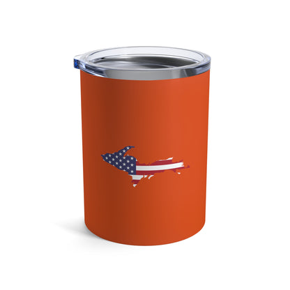 Michigan Upper Peninsula Tumbler (w/ UP USA Flag) | Maple Leaf Orange - 10oz