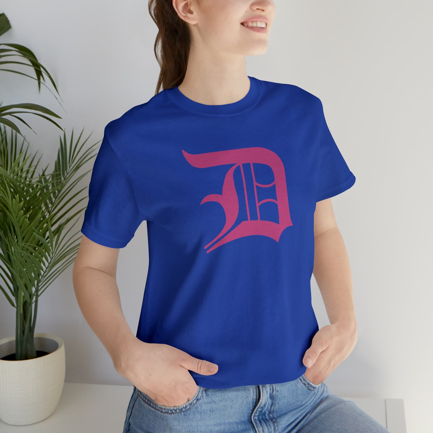 Detroit 'Old English D' T-Shirt (Apple Blossom Pink) | Unisex Standard