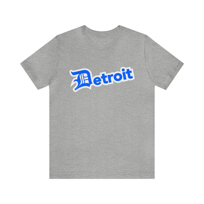 'Detroit' T-Shirt (MotorTown Blue w/ Old English 'D') | Unisex Standard