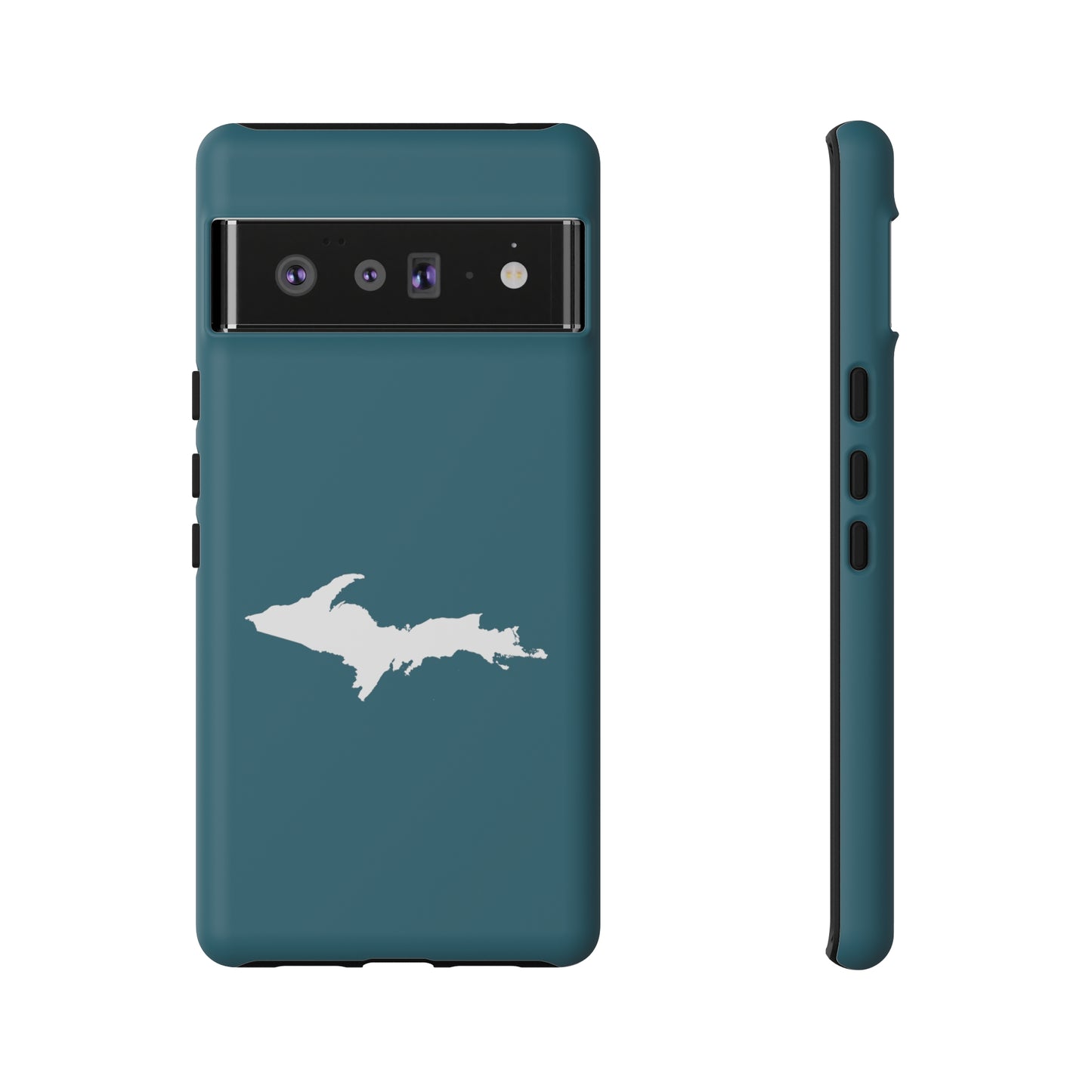 Michigan Upper Peninsula Tough Phone Case (Auburn Hills Teal w/ UP Outline) | Samsung & Pixel Android