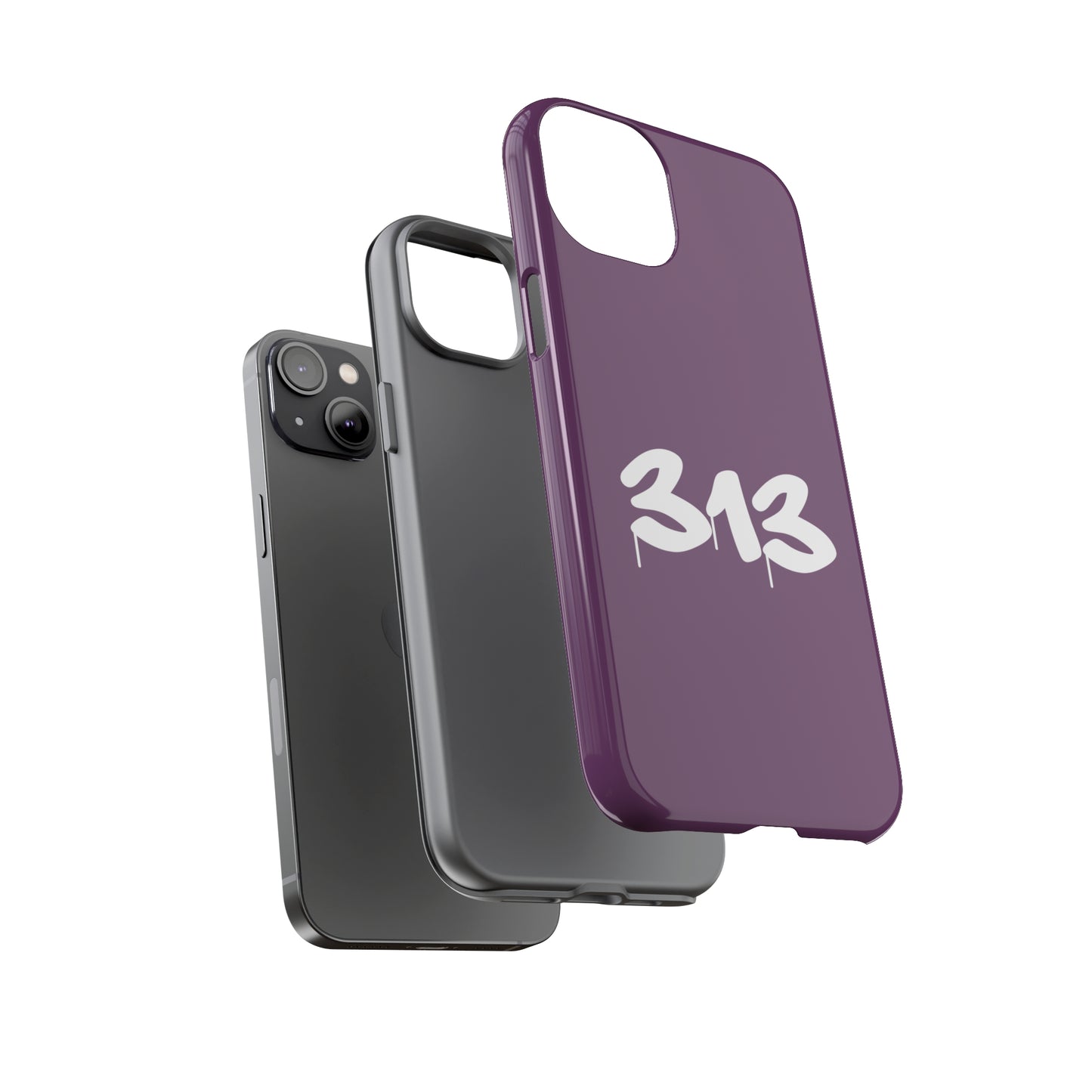 Detroit '313' Tough Phone Case (Plum Tag Font) | Apple iPhone