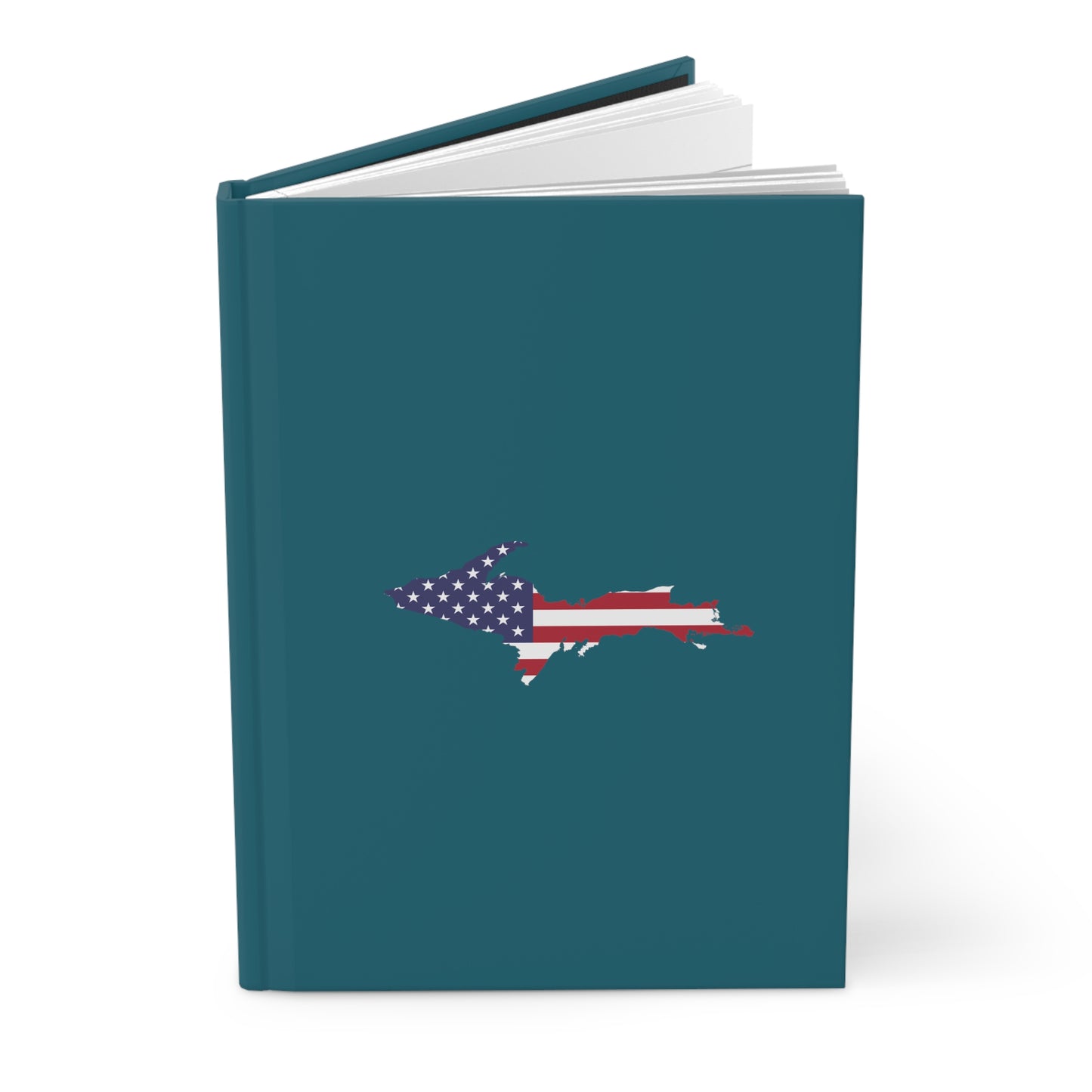 Michigan Upper Peninsula Hardcover Journal (w/ UP USA Flag) | Ruled - Auburn Hills Teal