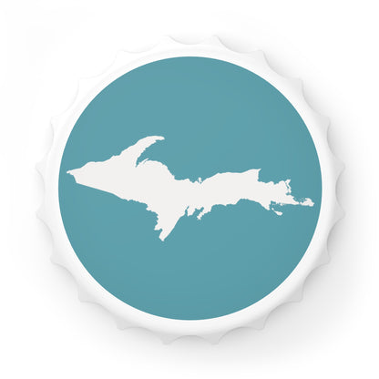 Michigan Upper Peninsula Bottle Opener (w/ UP Outline) | Lake Huron Blue