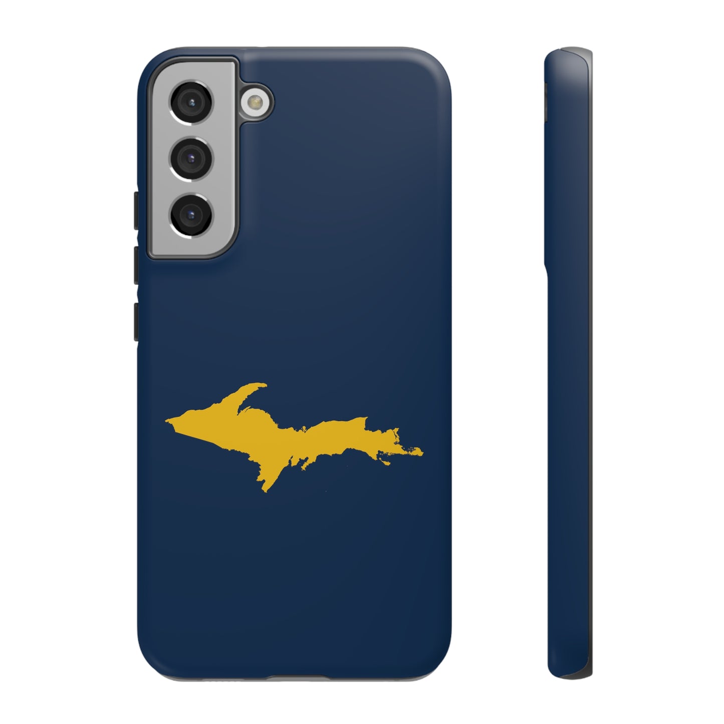 Michigan Upper Peninsula Tough Phone Case (Navy w/ Gold UP Outline) | Samsung & Pixel Android