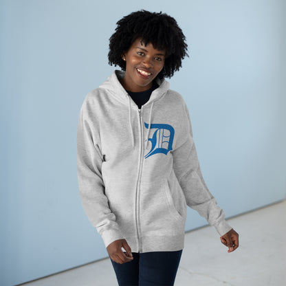 Detroit 'Old English D' Hoodie (Azure) | Unisex Full Zip