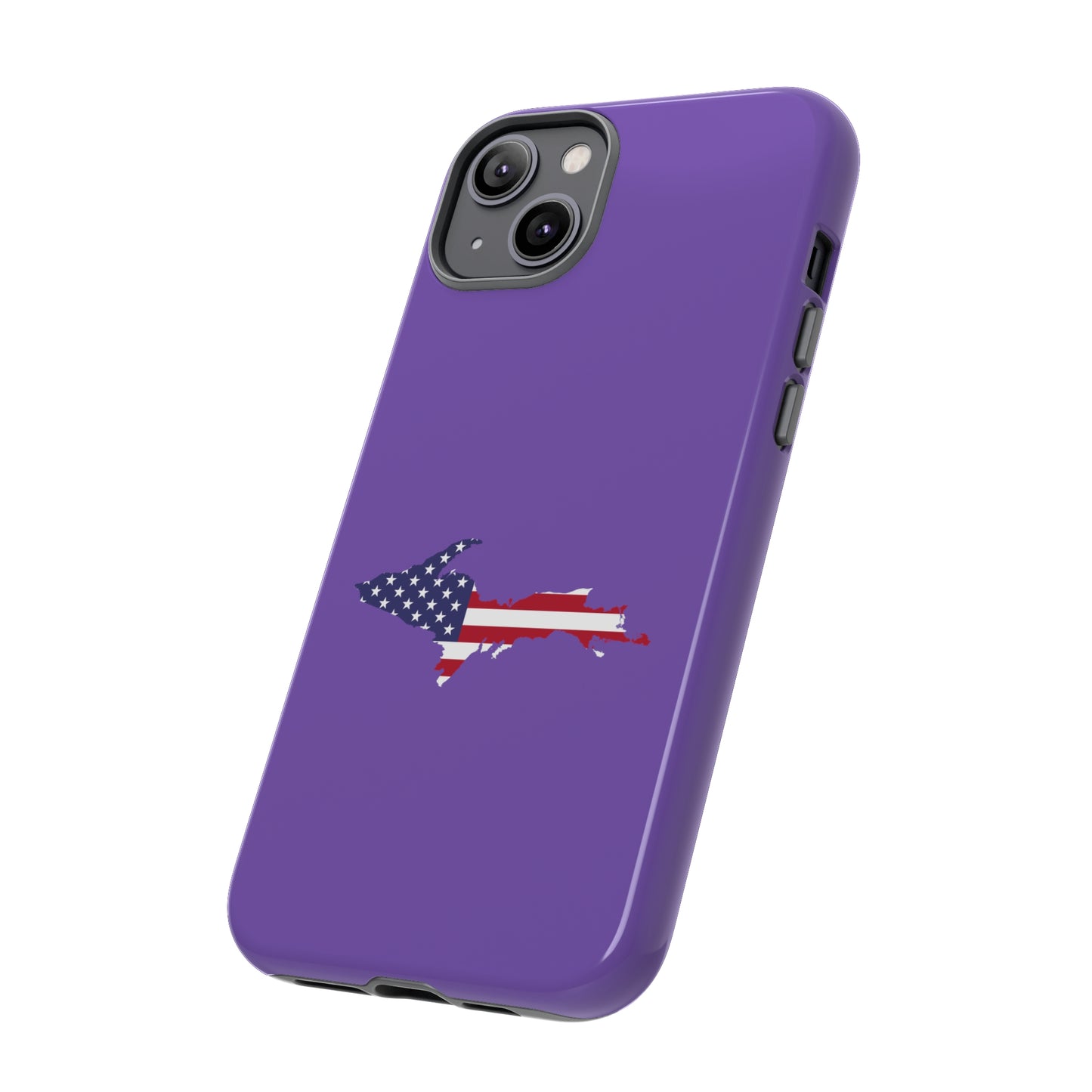 Michigan Upper Peninsula Tough Phone Case (Lake Iris w/ UP USA Flag Outline) | Apple iPhone