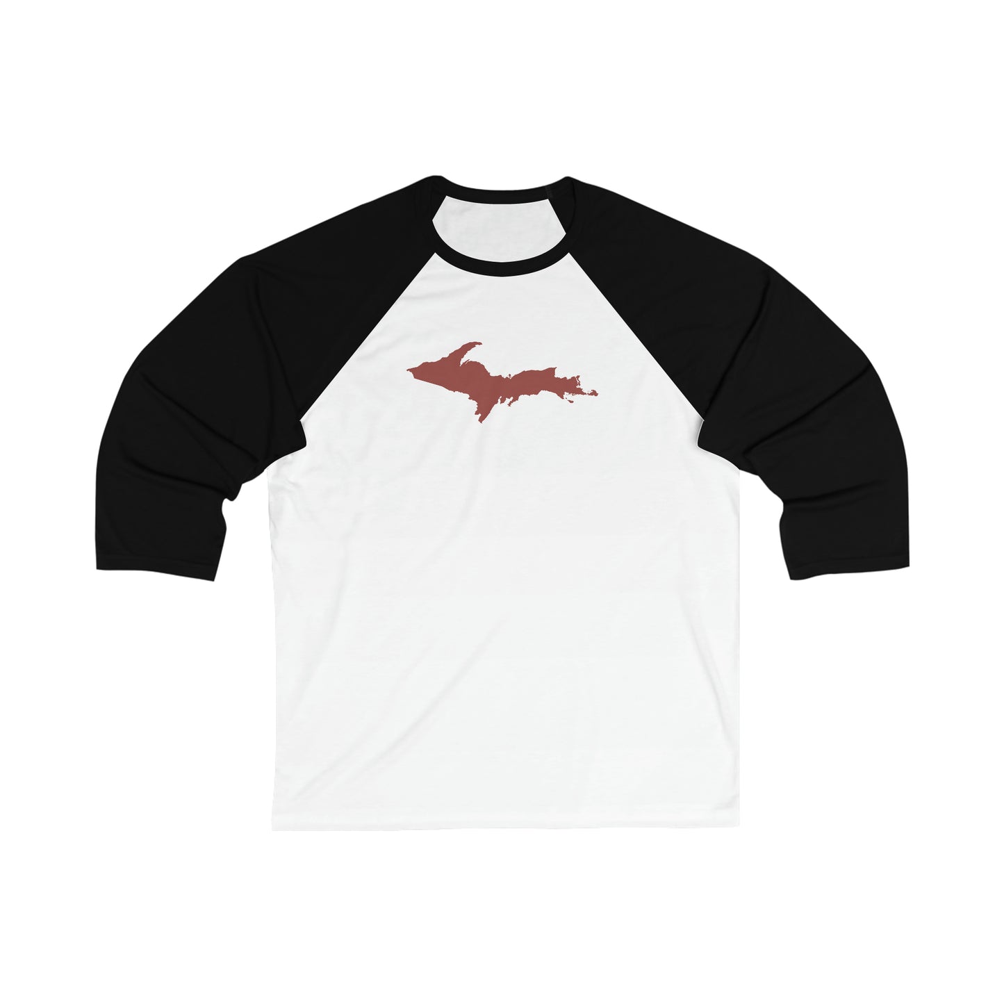 Michigan Upper Peninsula T-Shirt (w/ Ore Dock Red UP Outline)  | 3/4 Sleeve Baseball