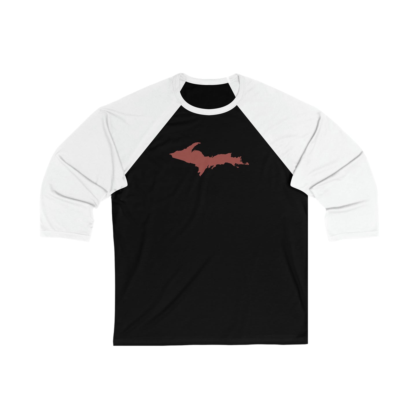 Michigan Upper Peninsula T-Shirt (w/ Ore Dock Red UP Outline)  | 3/4 Sleeve Baseball