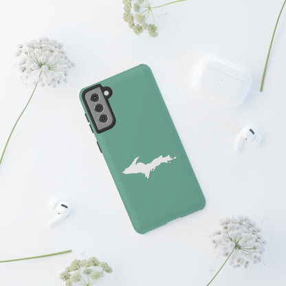 Michigan Upper Peninsula Tough Phone Case ('64 Metallic Mint Green w/ UP Outline) | Samsung & Pixel Android