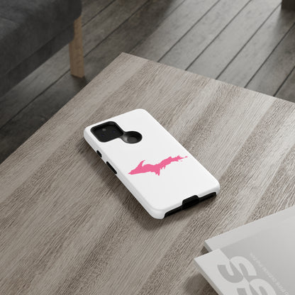 Michigan Upper Peninsula Tough Phone Case (w/ Pink UP Flag Outline) | Samsung & Pixel Android