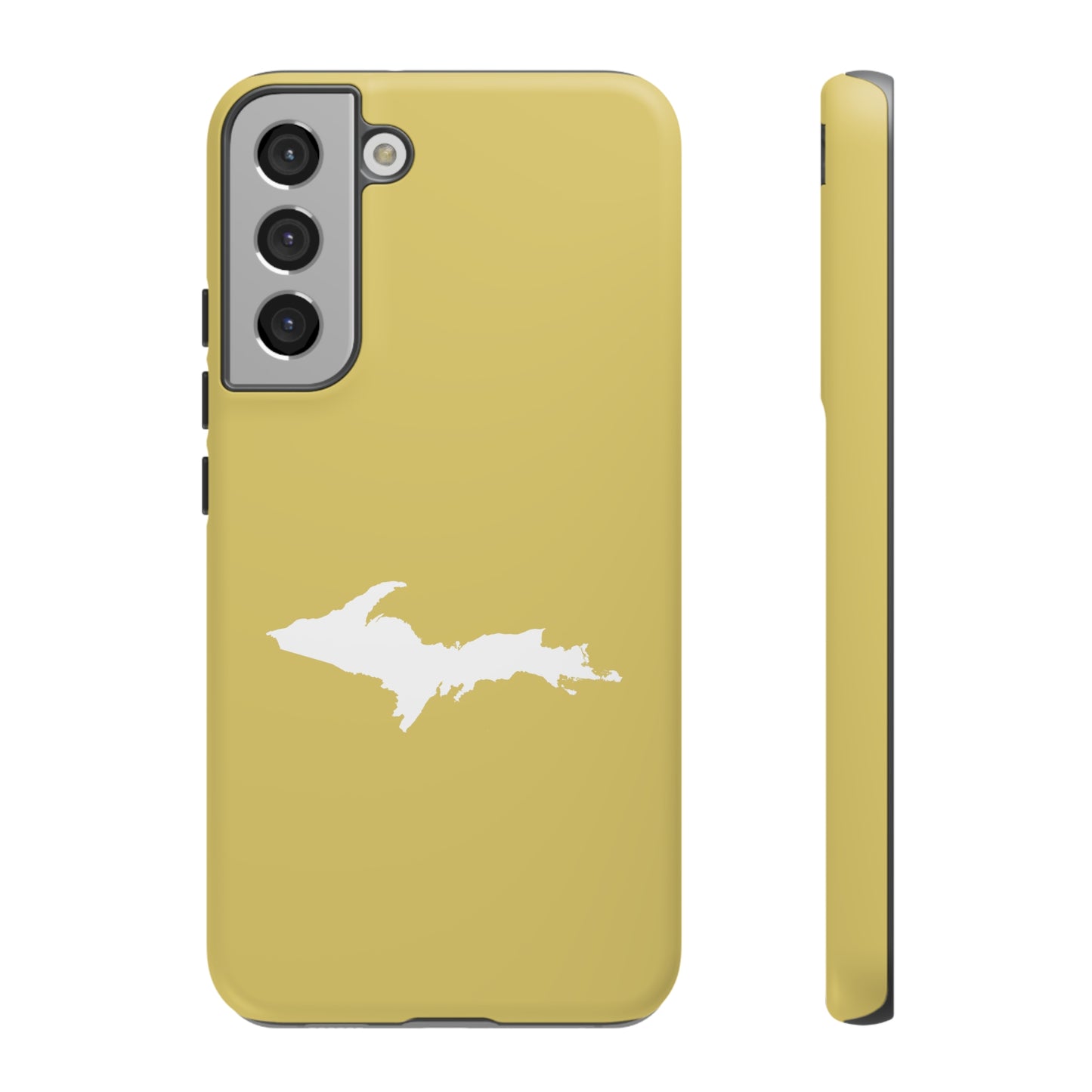 Michigan Upper Peninsula Tough Phone Case (Plum Yellow w/ UP Outline) | Samsung & Pixel Android