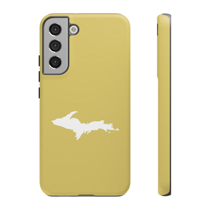 Michigan Upper Peninsula Tough Phone Case (Plum Yellow w/ UP Outline) | Samsung & Pixel Android