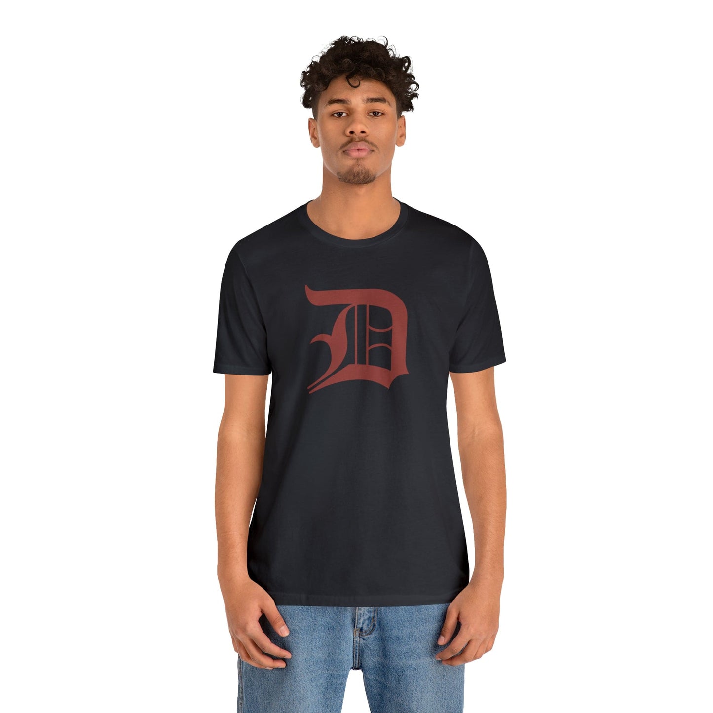 Detroit 'Old English D' T-Shirt (Ore Dock Red) | Unisex Standard