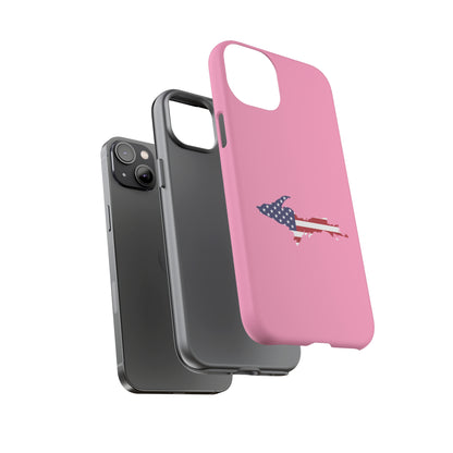 Michigan Upper Peninsula Tough Phone Case ('67 Caddie Pink w/ UP USA Flag Outline) | Apple iPhone