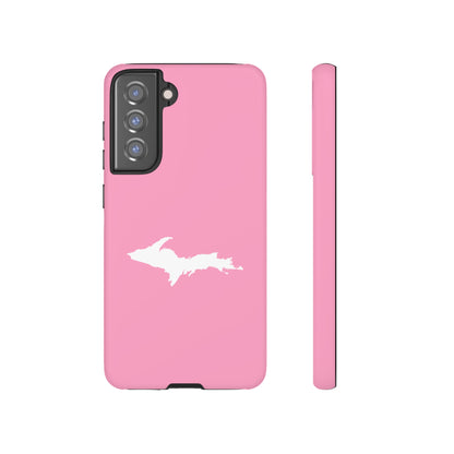 Michigan Upper Peninsula Tough Phone Case ('67 Caddie Pink w/ UP Outline) | Samsung & Pixel Android