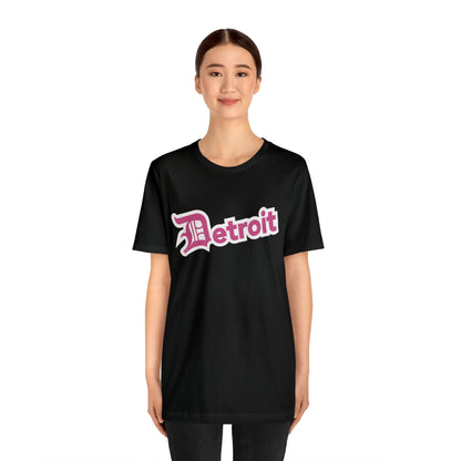 'Detroit' T-Shirt (Apple Blossom Pink w/ Old English 'D') | Unisex Standard