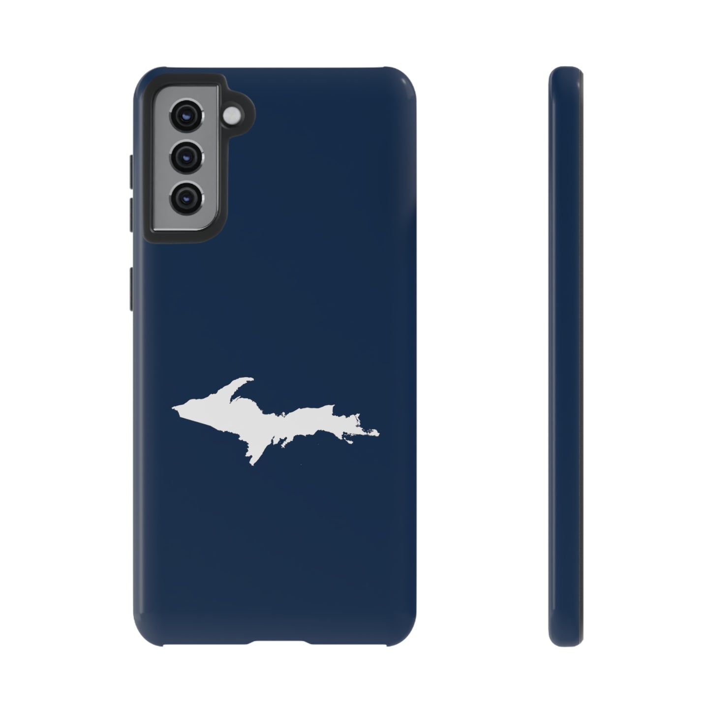 Michigan Upper Peninsula Tough Phone Case (Navy w/ White UP Outline) | Samsung & Pixel Android