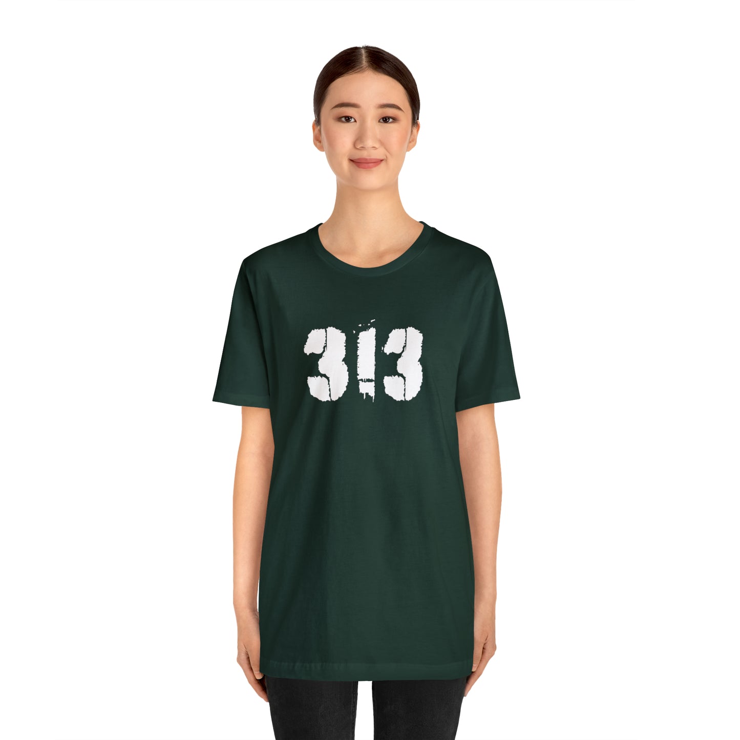 Detroit '313' T-Shirt (Spray Stencil Font) | Unisex Standard Fit