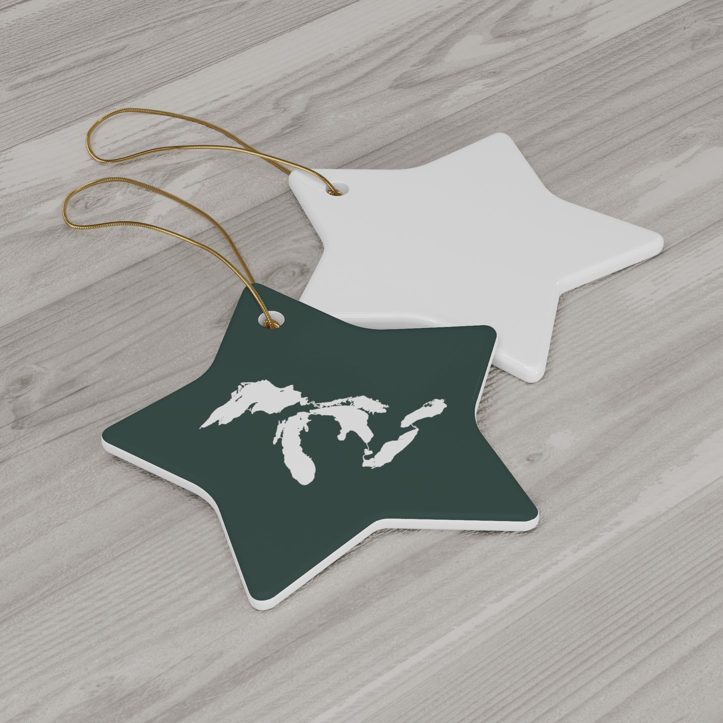 Great Lakes Christmas Ornament (Laconic Green) | Ceramic - 4 Shapes