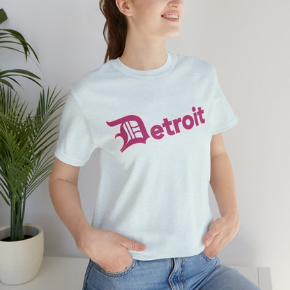 'Detroit' T-Shirt (Apple Blossom Pink w/ Old English 'D') | Unisex Standard