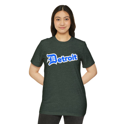 Detroit' T-Shirt (Motor Town Blue Old English 'D') | Unisex Recycled Organic