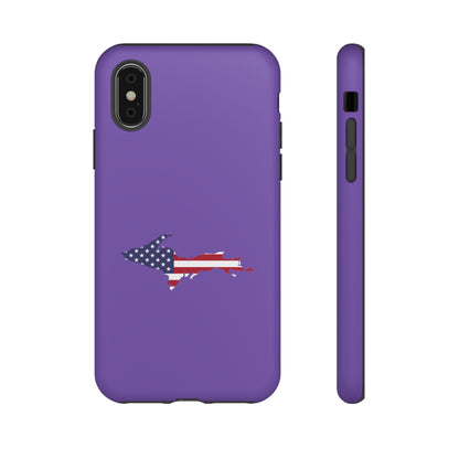 Michigan Upper Peninsula Tough Phone Case (Lake Iris w/ UP USA Flag Outline) | Apple iPhone