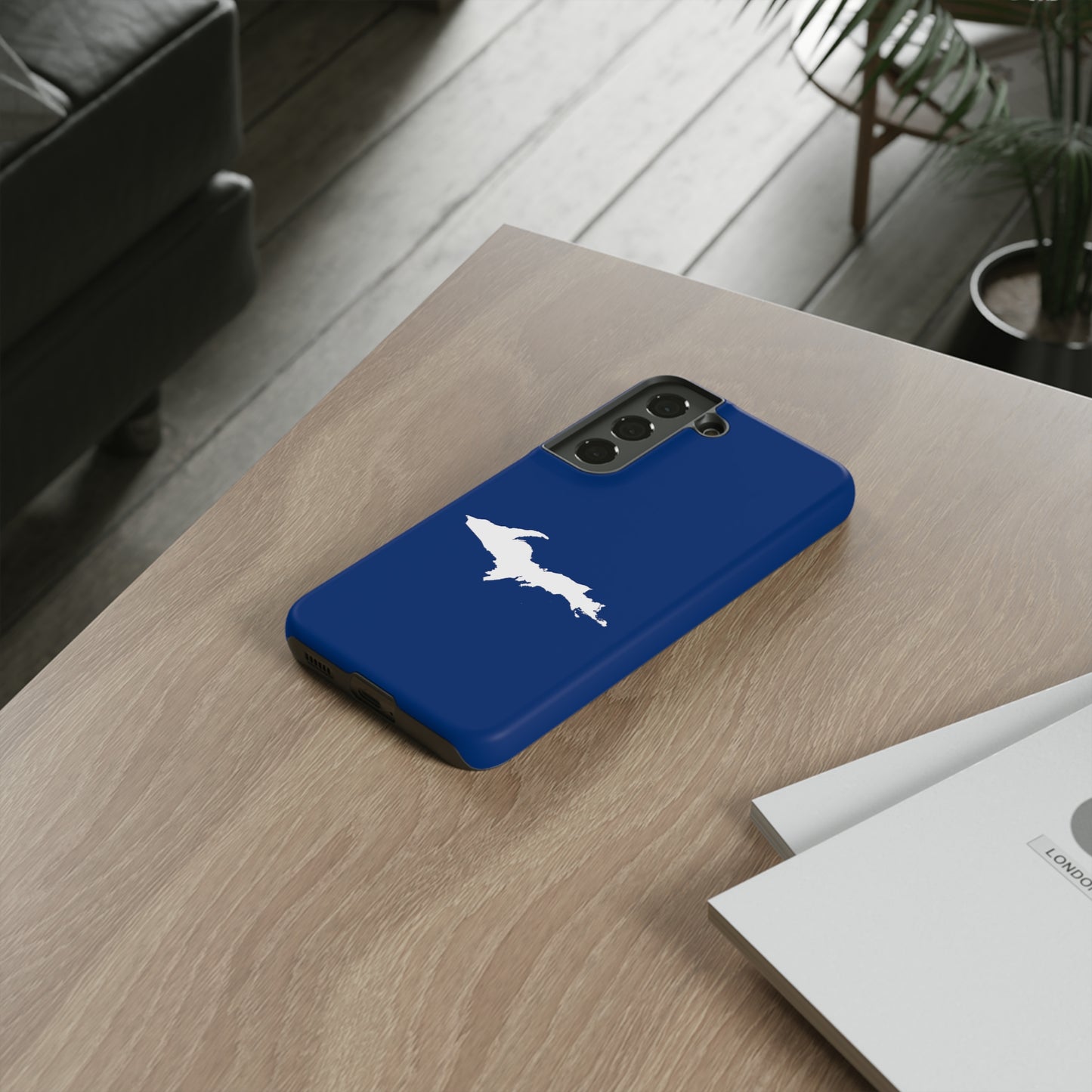 Michigan Upper Peninsula Tough Phone Case (Dearborn Blue w/ UP Outline) | Samsung & Pixel Android