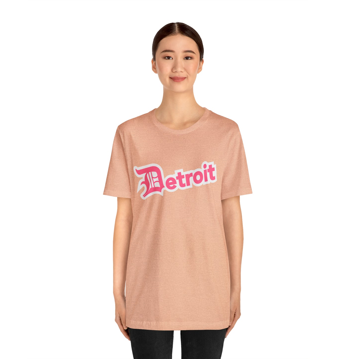 'Detroit' T-Shirt (Rhodochrosite Pink w/ Old English 'D') | Unisex Standard