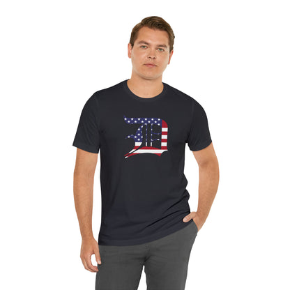 Detroit 'Old English D' T-Shirt (Patriotic Edition) | Unisex Standard