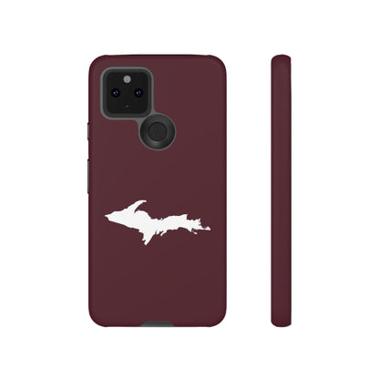 Michigan Upper Peninsula Tough Phone Case (Pinot Red w/ UP Outline) | Samsung & Pixel Android