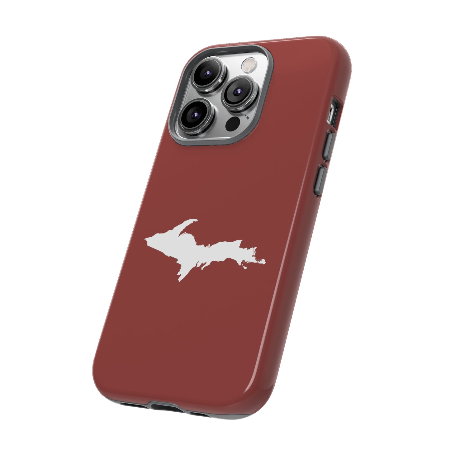 Michigan Upper Peninsula Tough Phone Case (Ore Dock Red w/ UP Outline) | Apple iPhone