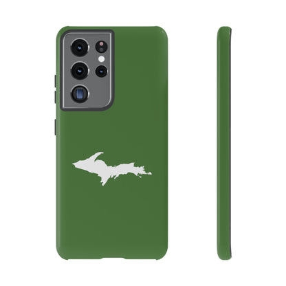 Michigan Upper Peninsula Tough Phone Case (Pine Green w/ UP Outline) | Samsung & Pixel Android