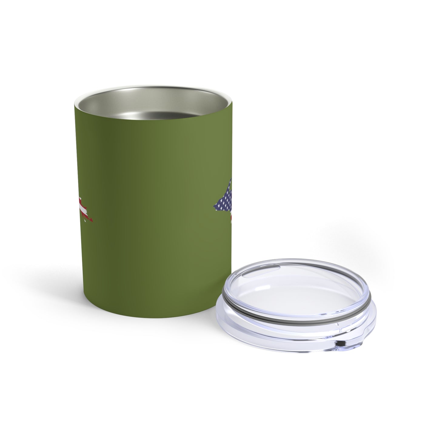 Michigan Upper Peninsula Tumbler (w/ UP USA Flag) | Olive Green - 10oz