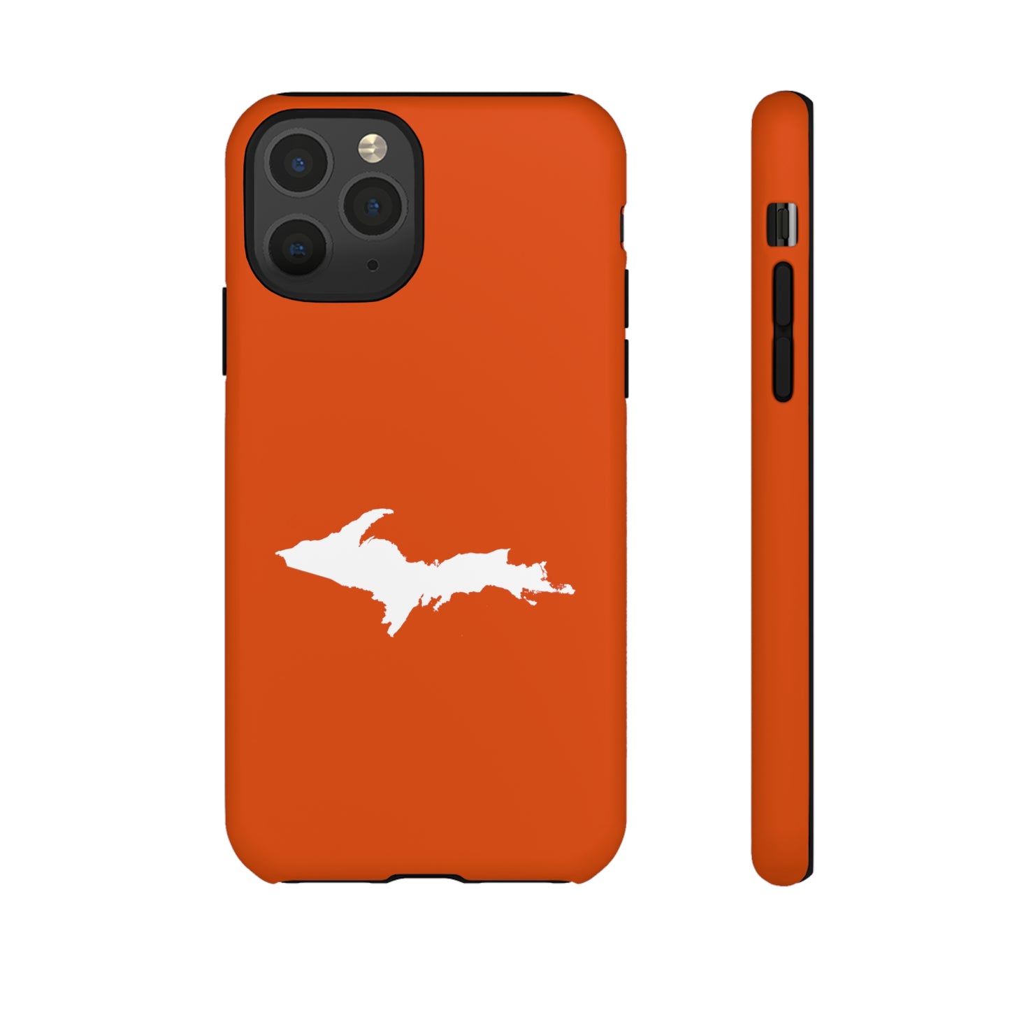 Michigan Upper Peninsula Tough Phone Case (Maple Leaf Orange w/ UP Outline) | Apple iPhone