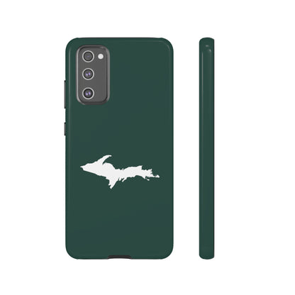 Michigan Upper Peninsula Tough Phone Case (Green w/ White UP Outline) | Samsung & Pixel Android