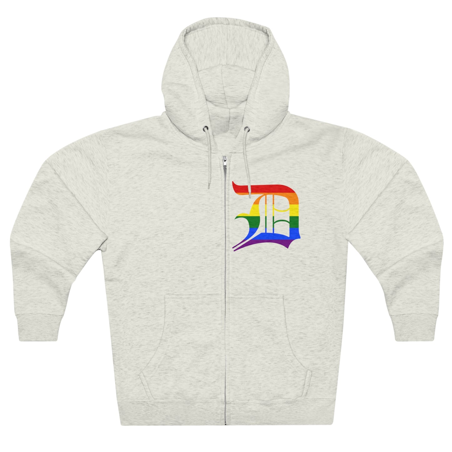 Detroit 'Old English D' Hoodie (Rainbow Pride Edition) | Unisex Full Zip