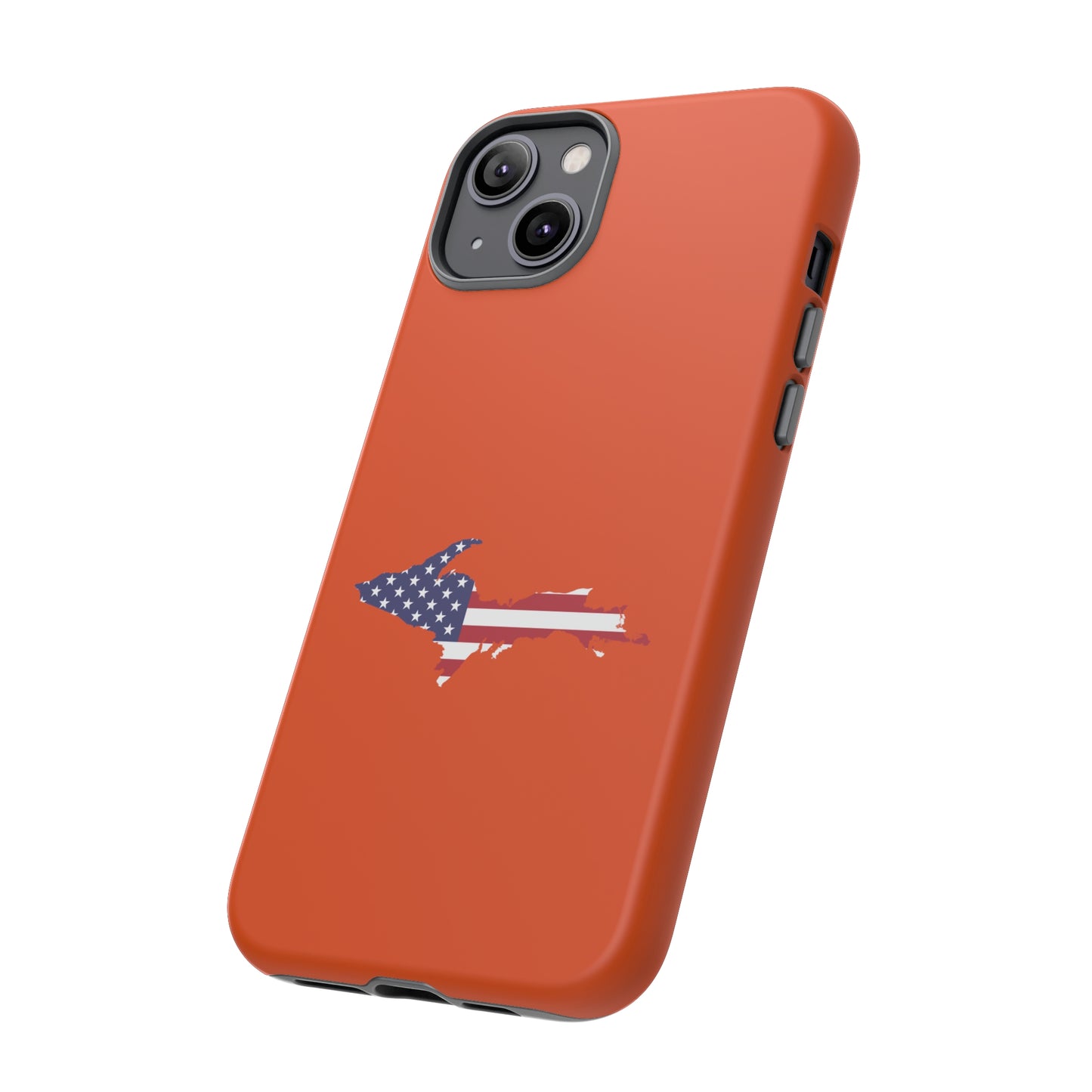 Michigan Upper Peninsula Tough Phone Case (Maple Leaf Orange w/ UP USA Outline) | Apple iPhone