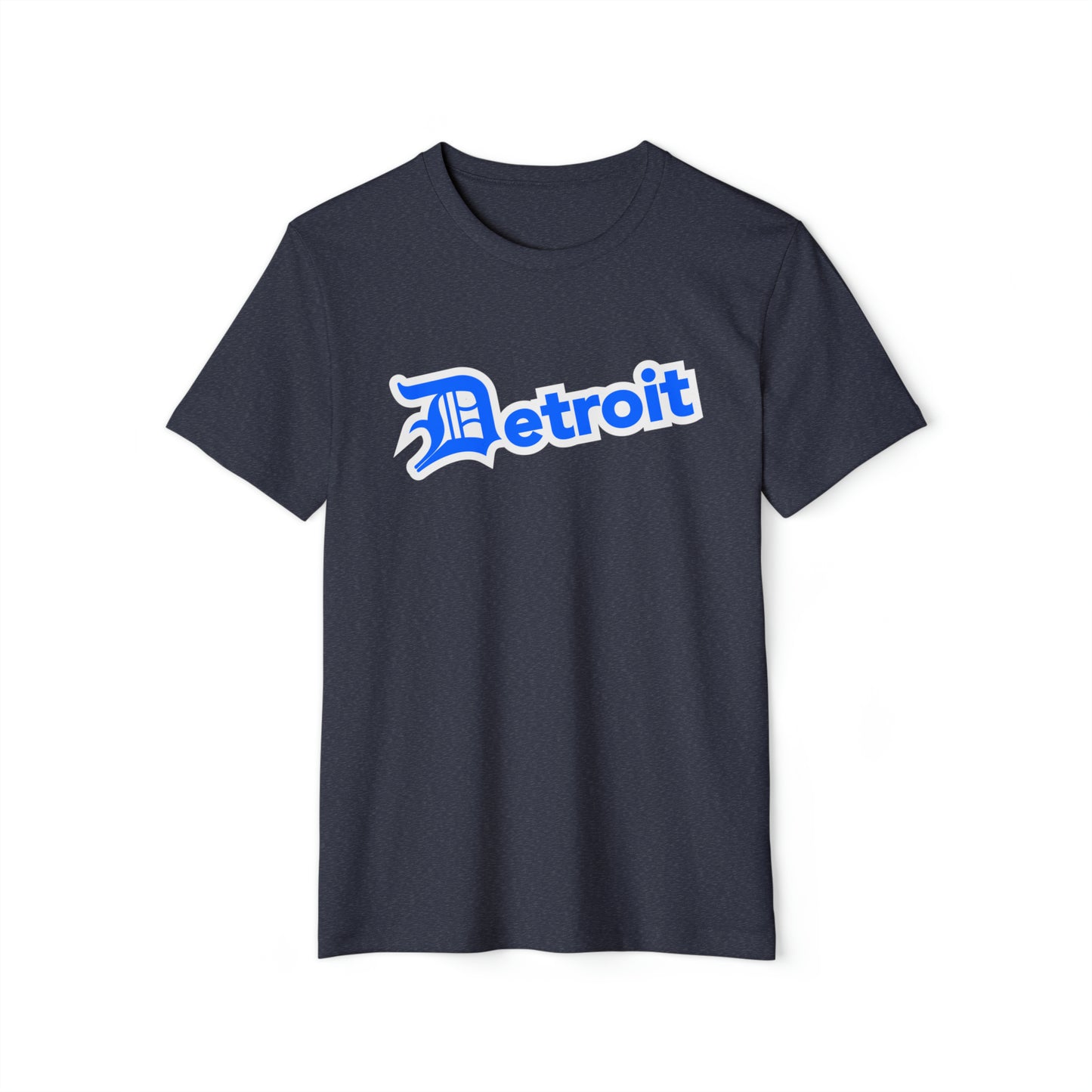 Detroit' T-Shirt (Motor Town Blue Old English 'D') | Unisex Recycled Organic