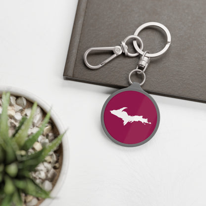 Michigan Upper Peninsula Keyring (w/ UP Outline) | Ruby Red
