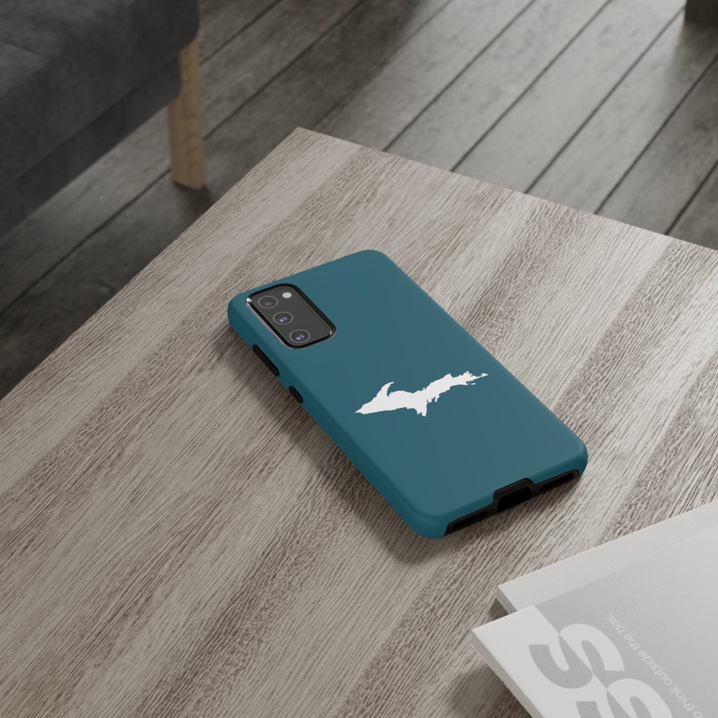 Michigan Upper Peninsula Tough Phone Case (Auburn Hills Teal w/ UP Outline) | Samsung & Pixel Android