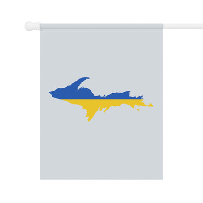 Michigan Upper Peninsula Home & Garden Flag (w/ UP Ukraine Flag) | Gossy White