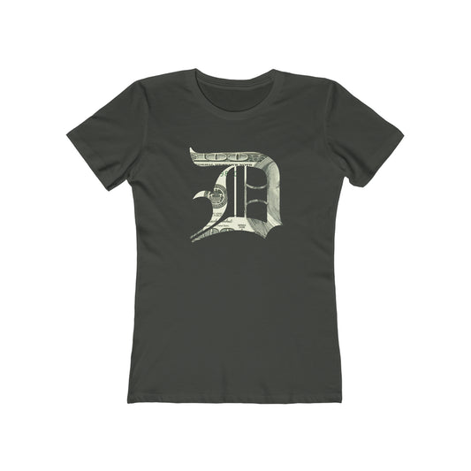 Detroit 'Old English D' T-Shirt (Benjamins Edition) | Women's Boyfriend Cut