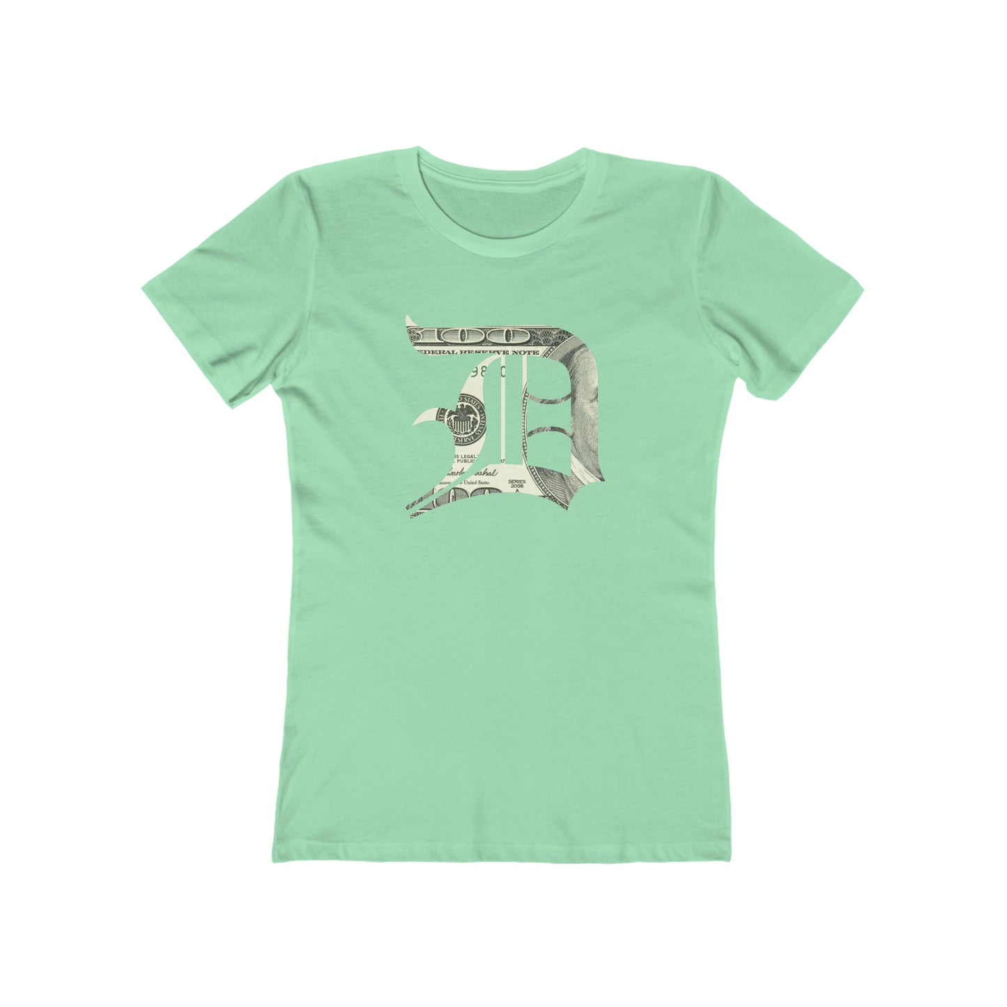 Detroit 'Old English D' T-Shirt (Benjamins Edition) | Women's Boyfriend Cut