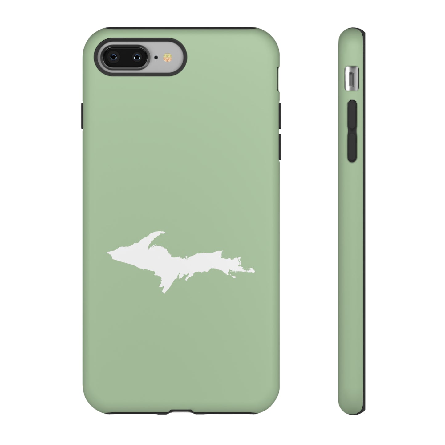 Michigan Upper Peninsula Tough Phone Case (Green Tea Color w/ UP Outline) | Apple iPhone