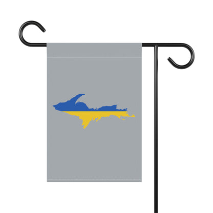 Michigan Upper Peninsula Home & Garden Flag (w/ UP Ukraine Flag) | Silver