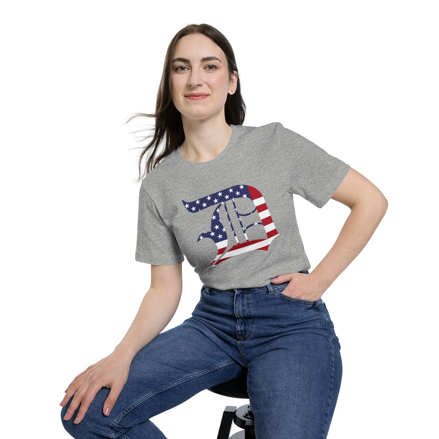 Detroit 'Old English D' T-Shirt (Patriotic Edition) | Made in USA