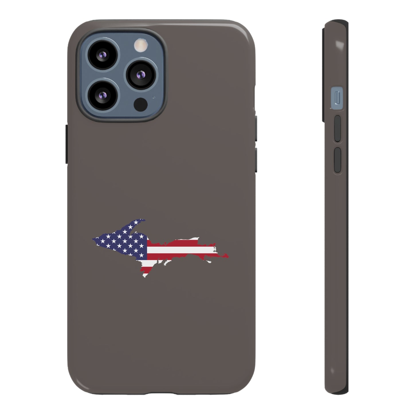 Michigan Upper Peninsula Tough Phone Case (Warren Tank Grey w/ UP USA Outline) | Apple iPhone