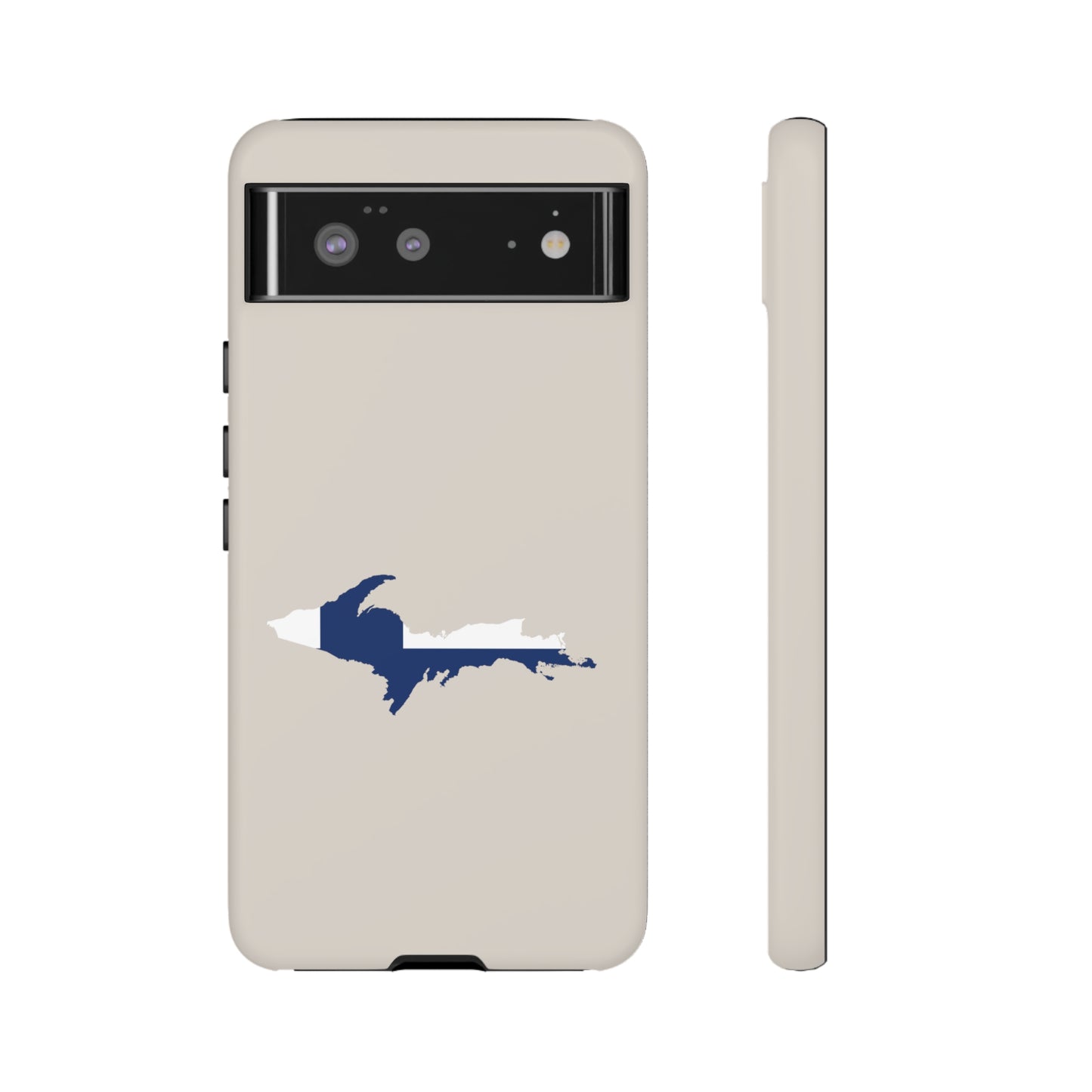 Michigan Upper Peninsula Tough Phone Case (w/ UP Finland Flag Outline) | Samsung & Pixel Android