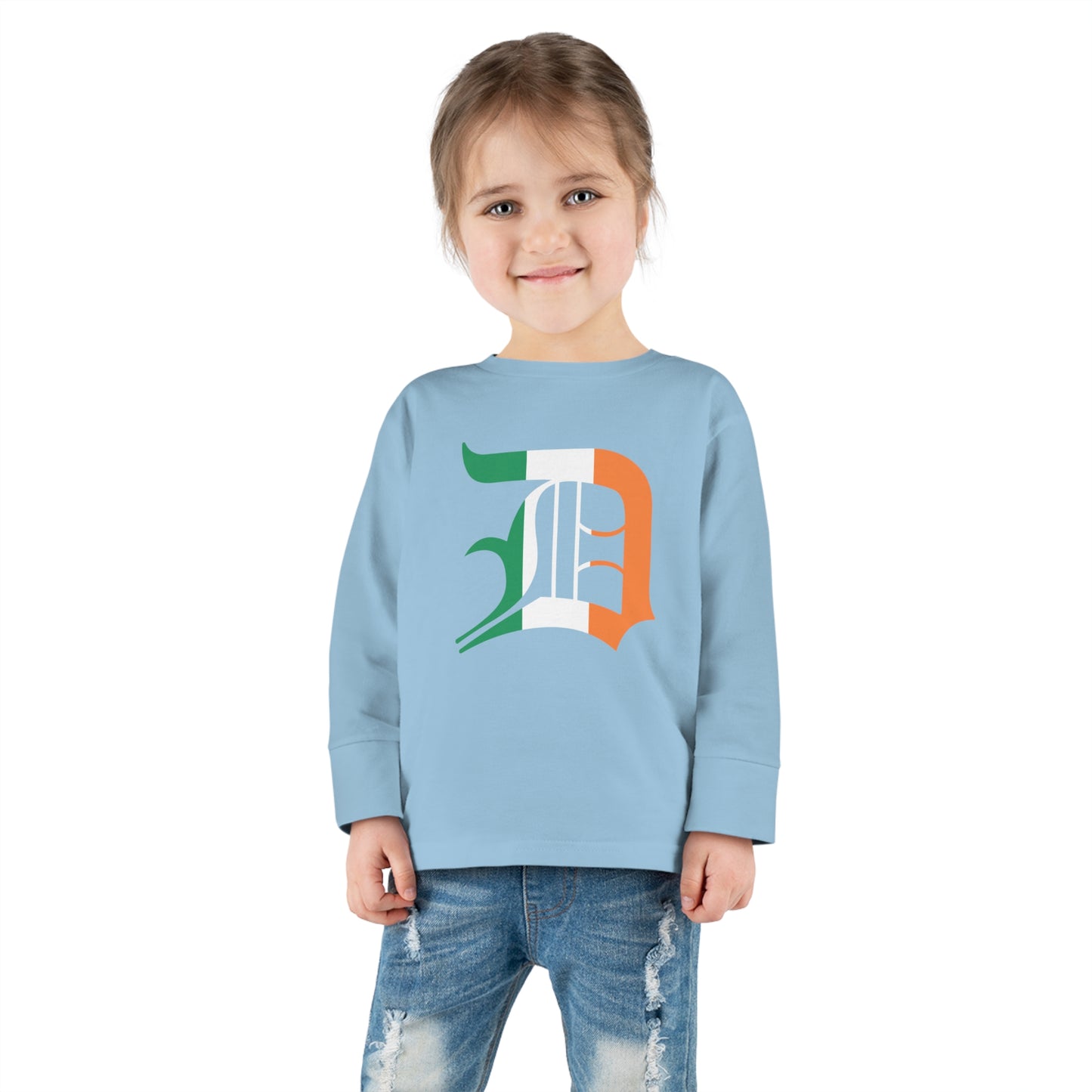 Detroit 'Old English D' T-Shirt (Irish Edition) | Toddler Long Sleeve