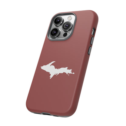 Michigan Upper Peninsula Tough Phone Case (Ore Dock Red w/ UP Outline) | Apple iPhone